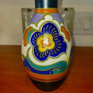 HAND PAINTED, Gouda Holland Vintage Vase, Art Nouveau